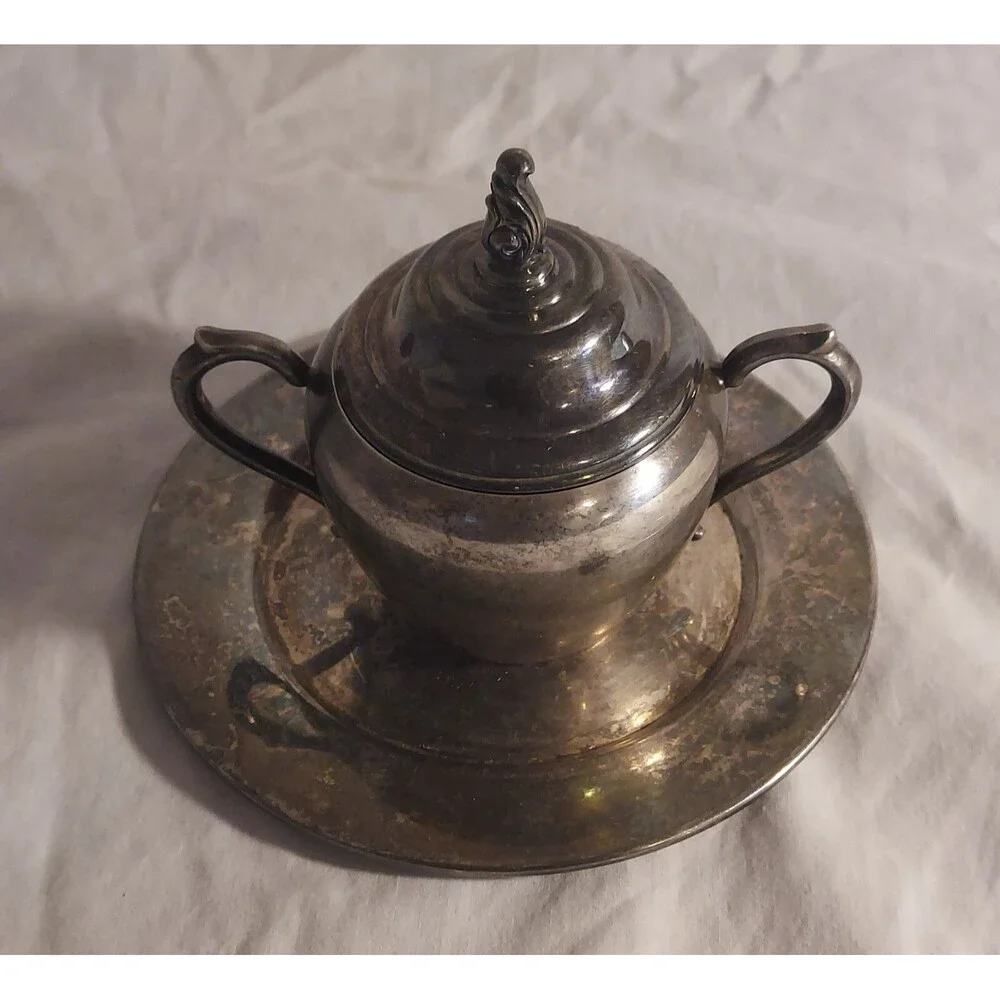 Antique Art S Co SPC Sugar Bowl and Plate